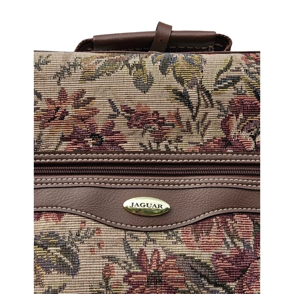Jaguar Floral Tapestry Garment Bag Vintage Travel‎ Suit Dress Carrier Multicolor